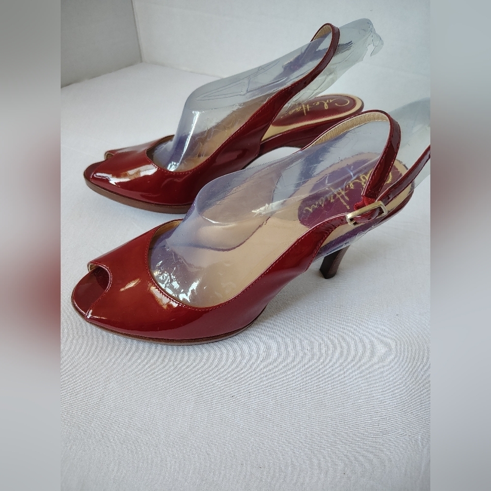 Cole Haan Red Peep-Toe Slingback Heels Size 6B